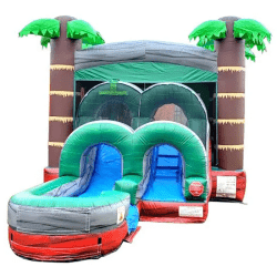 Tropical Red Marble Wet/Dry Slide Bounce House Combo Tropical20Red203 1771293310 Tropical Red Marble Wet/Dry Slide Bounce House Combo